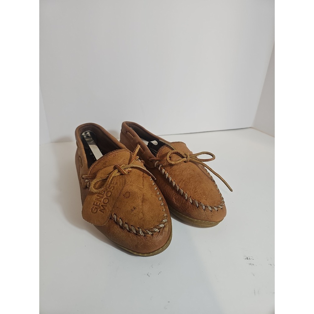 Minnetonka "Womens Size‎ 10" Genuine Moosehide Moccasins Brown Loafers Cabincore
